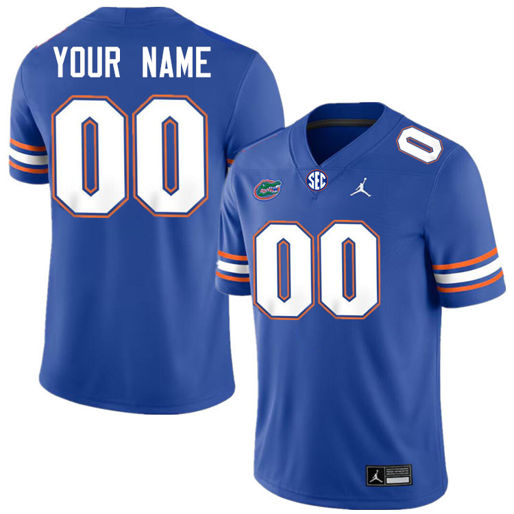 Custom Florida Gators Name And Number Football Jersey-Royal